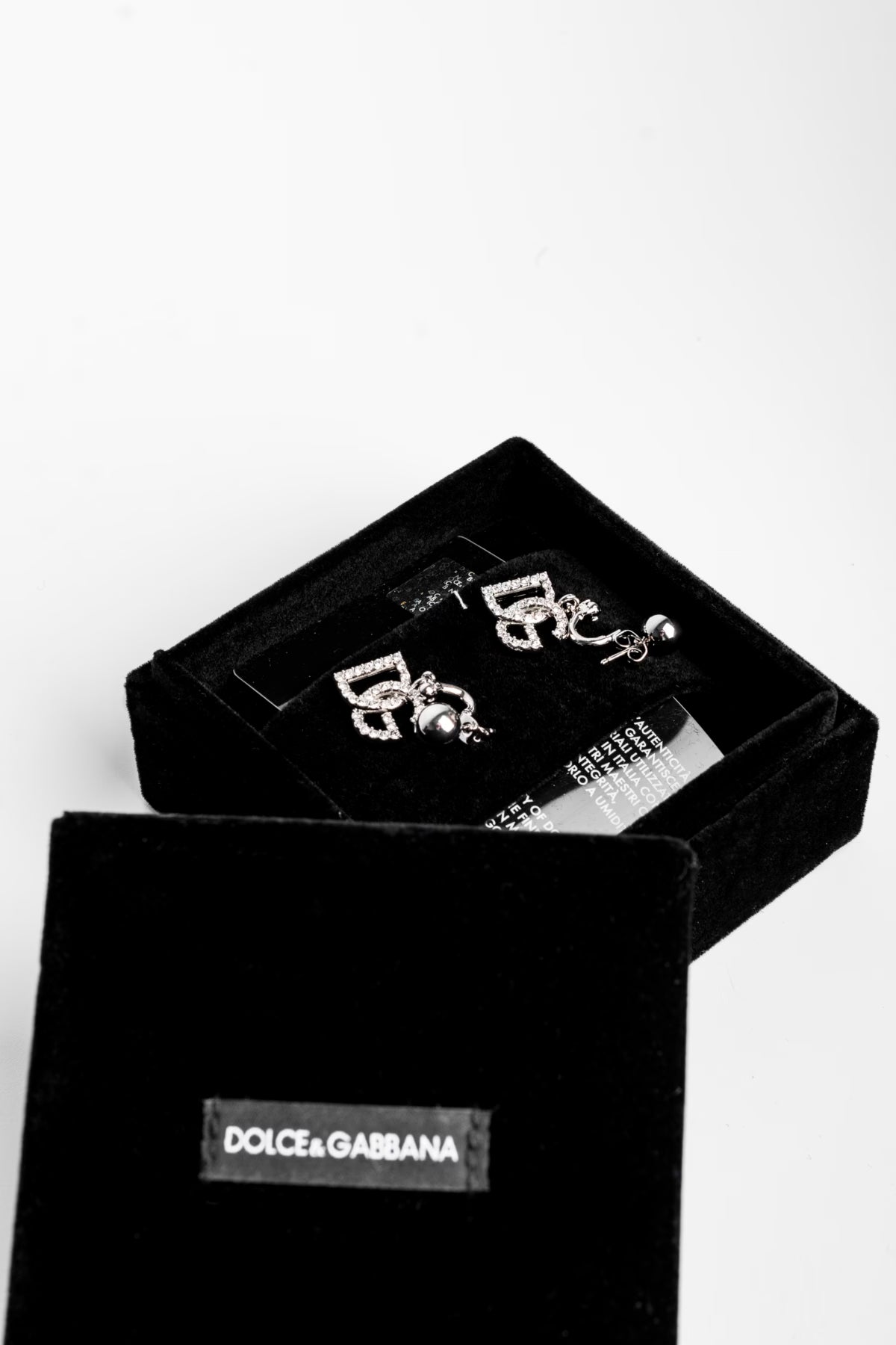 Dolce & Gabbana Crystal Logo Embellished Earrings