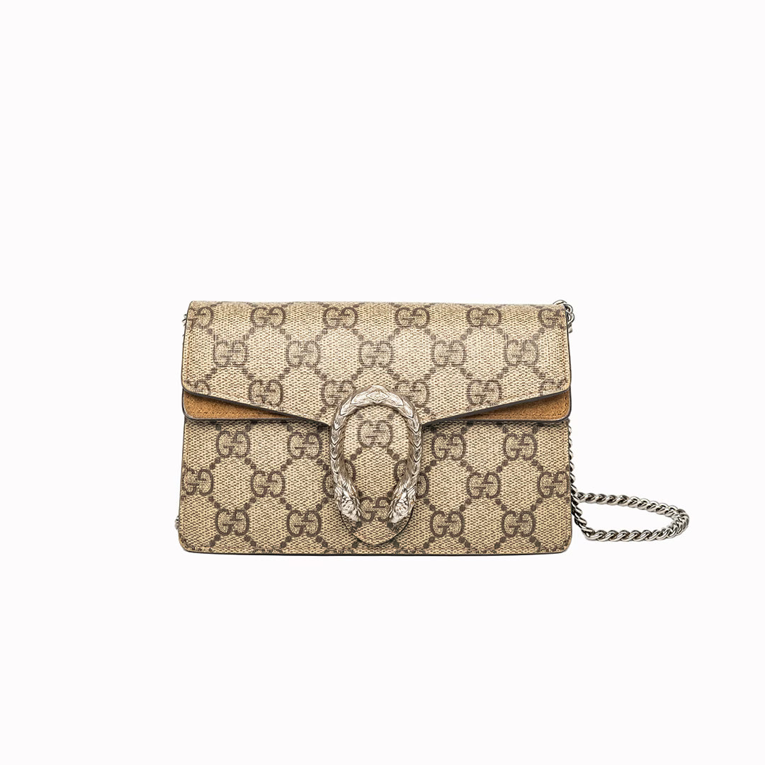 Gucci Portofol me Zinxhir Dionysus Supreme Bezhë