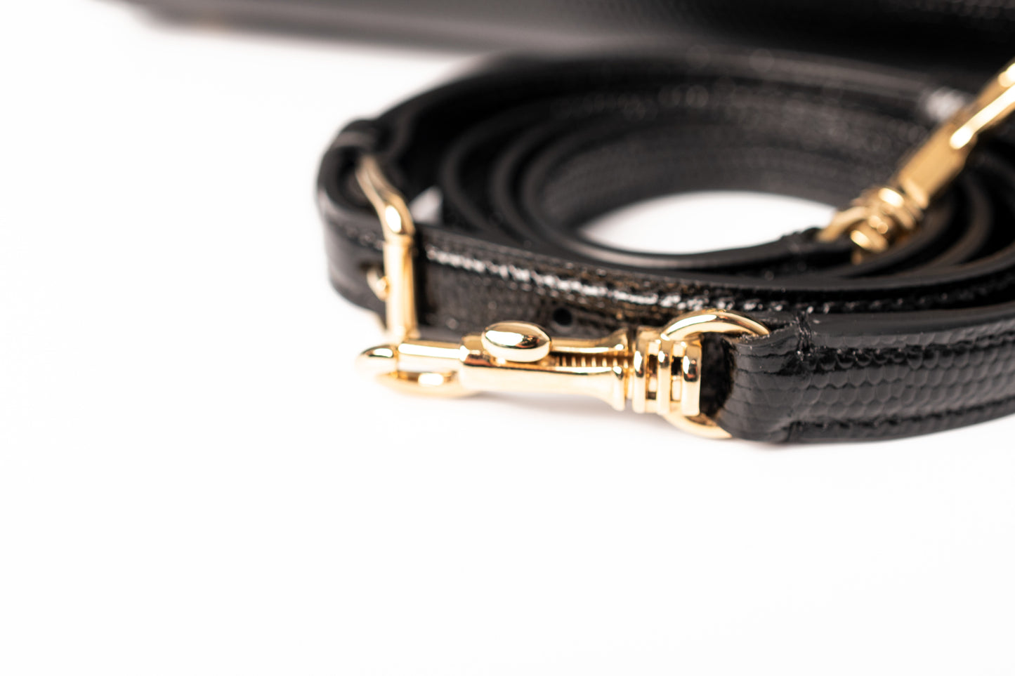 Dolce & Gabbana Black Lizard Embossed Leather Medium Miss Sicily Top Handle Bag