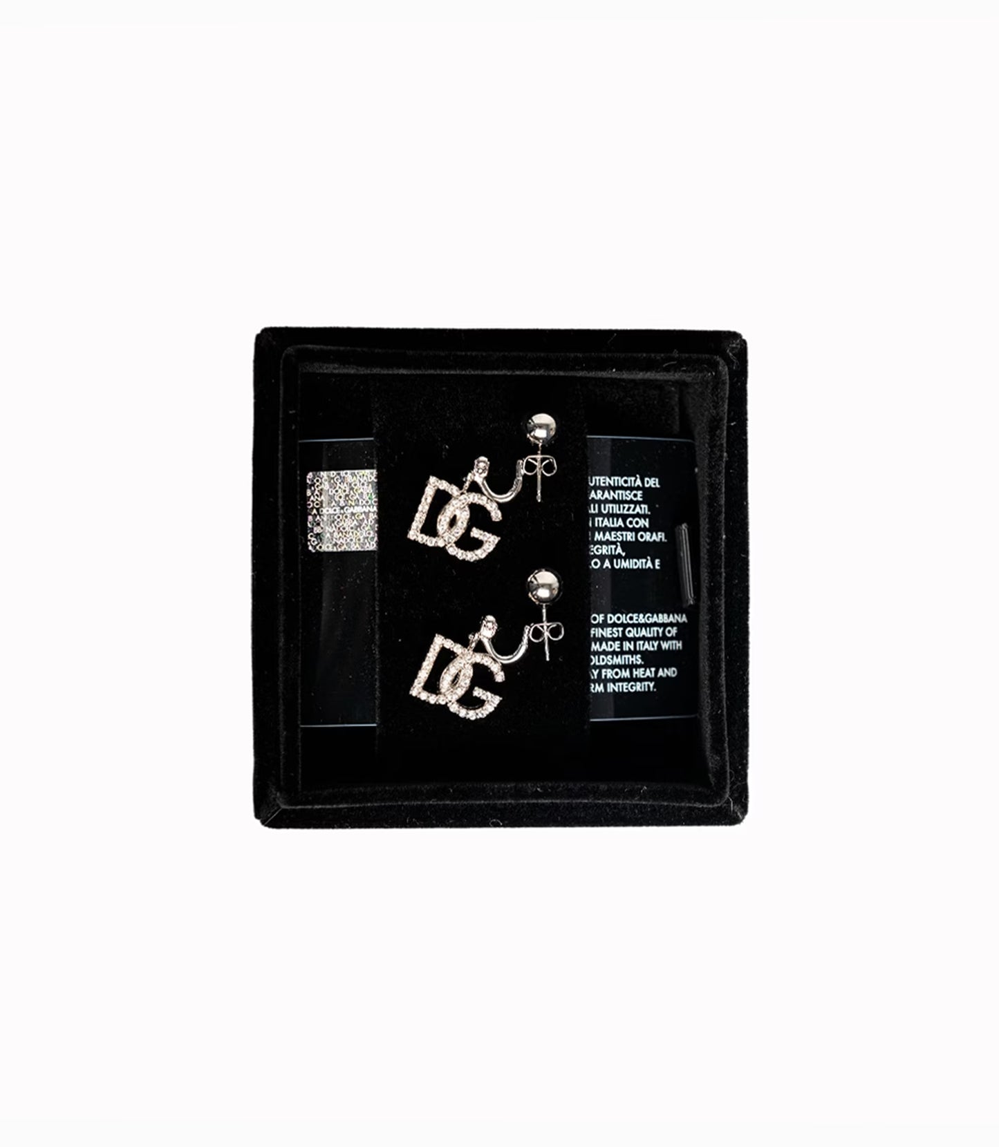 Dolce & Gabbana Crystal Logo Embellished Earrings