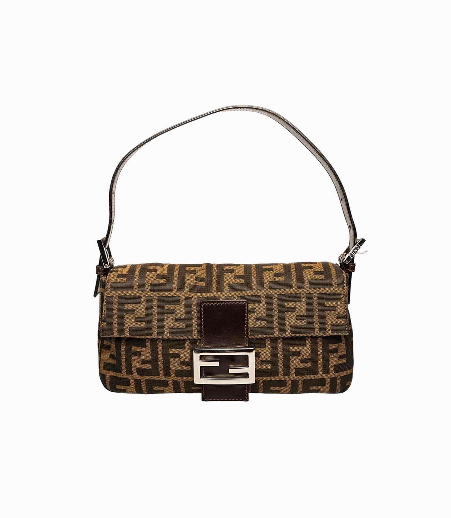 Çantë Fendi Mini Zucca Canvas Baguette