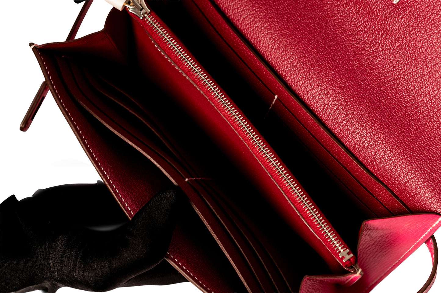 Portofol Hermes Kelly lëkurë rozë epsom