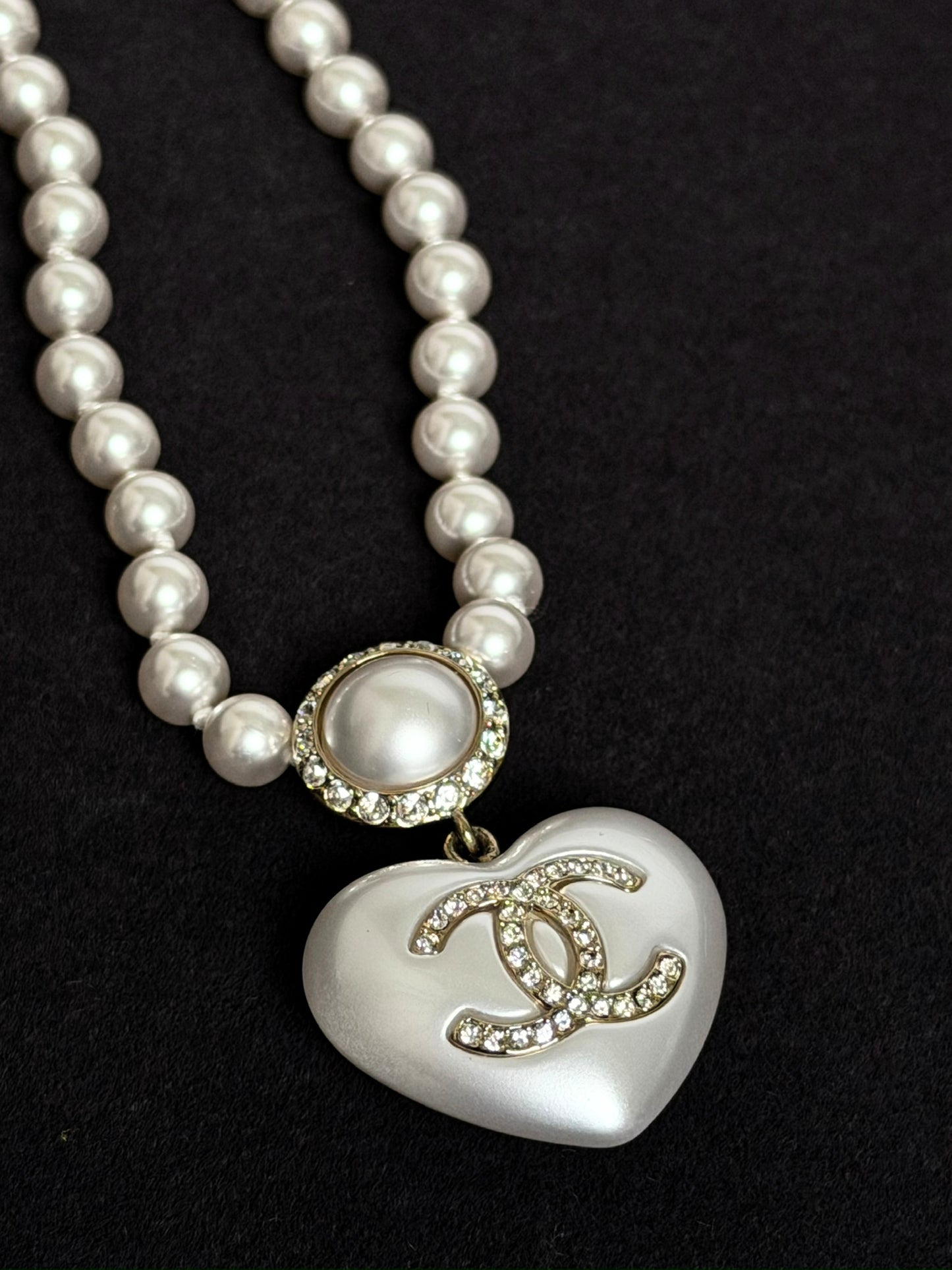 Chanel CC Heart Neclace and earrings set