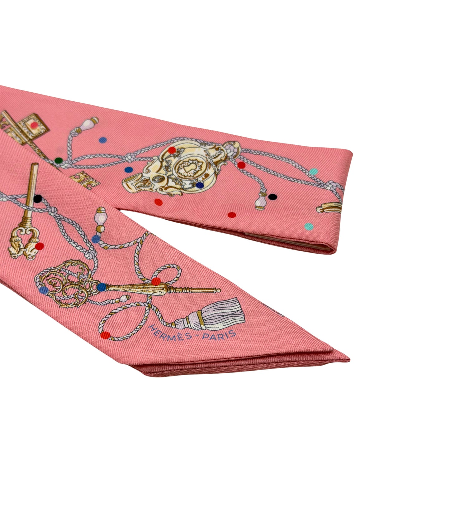 Hermès Twilly LES CLES Keys Scarf Silk