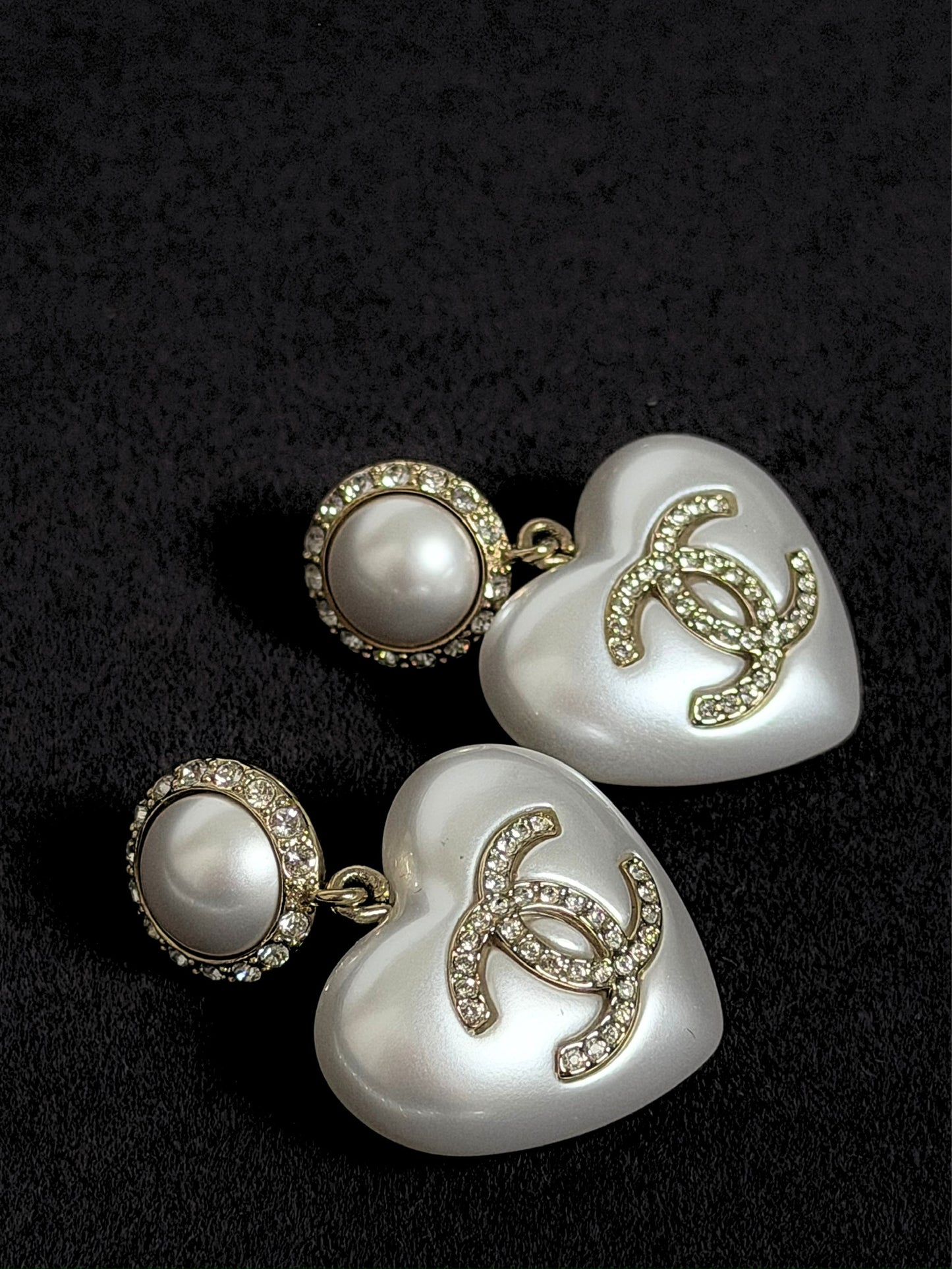 Chanel CC Heart Neclace and earrings set