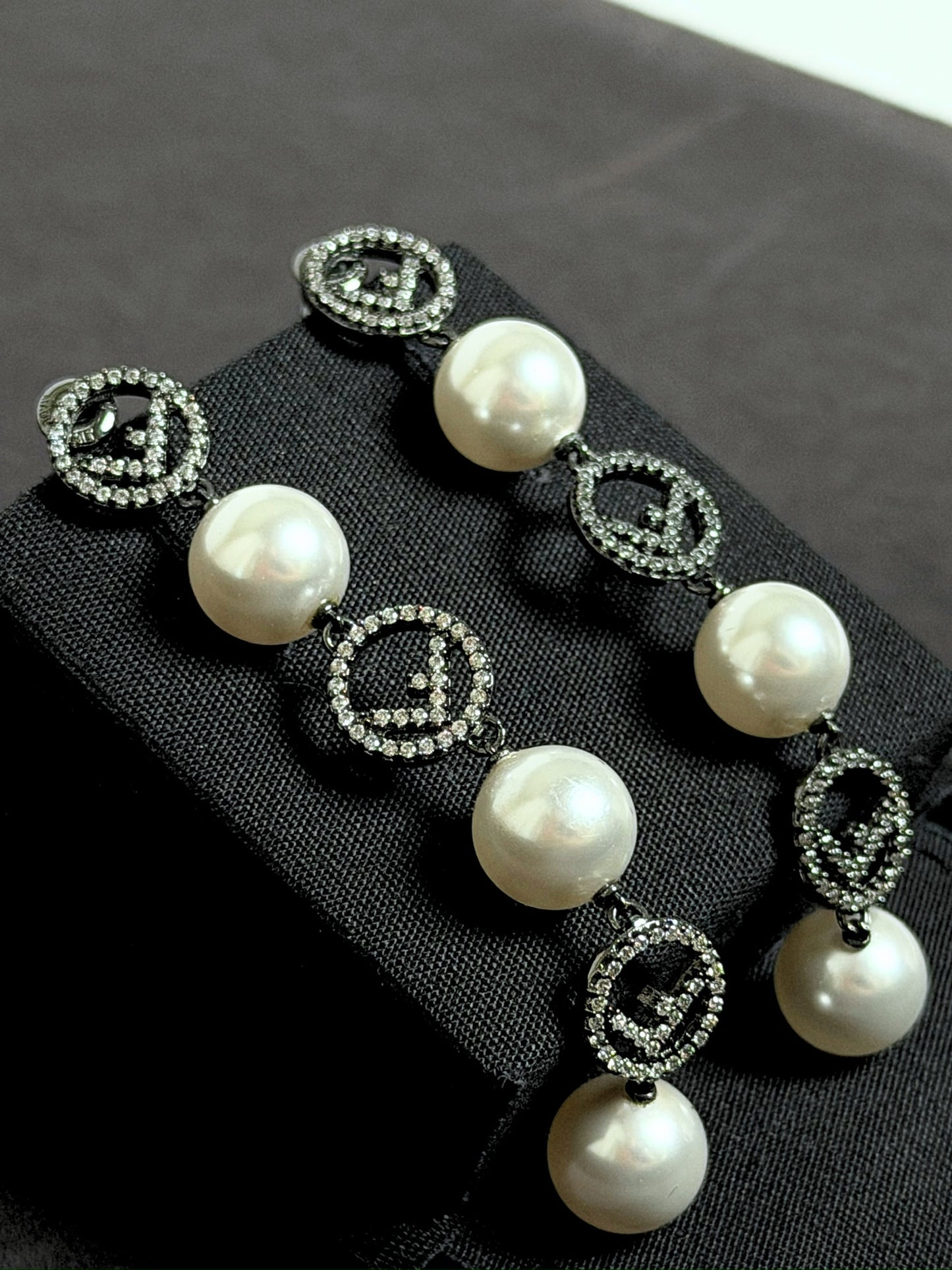 Fendi F logo Faux Pearl drop Earrings