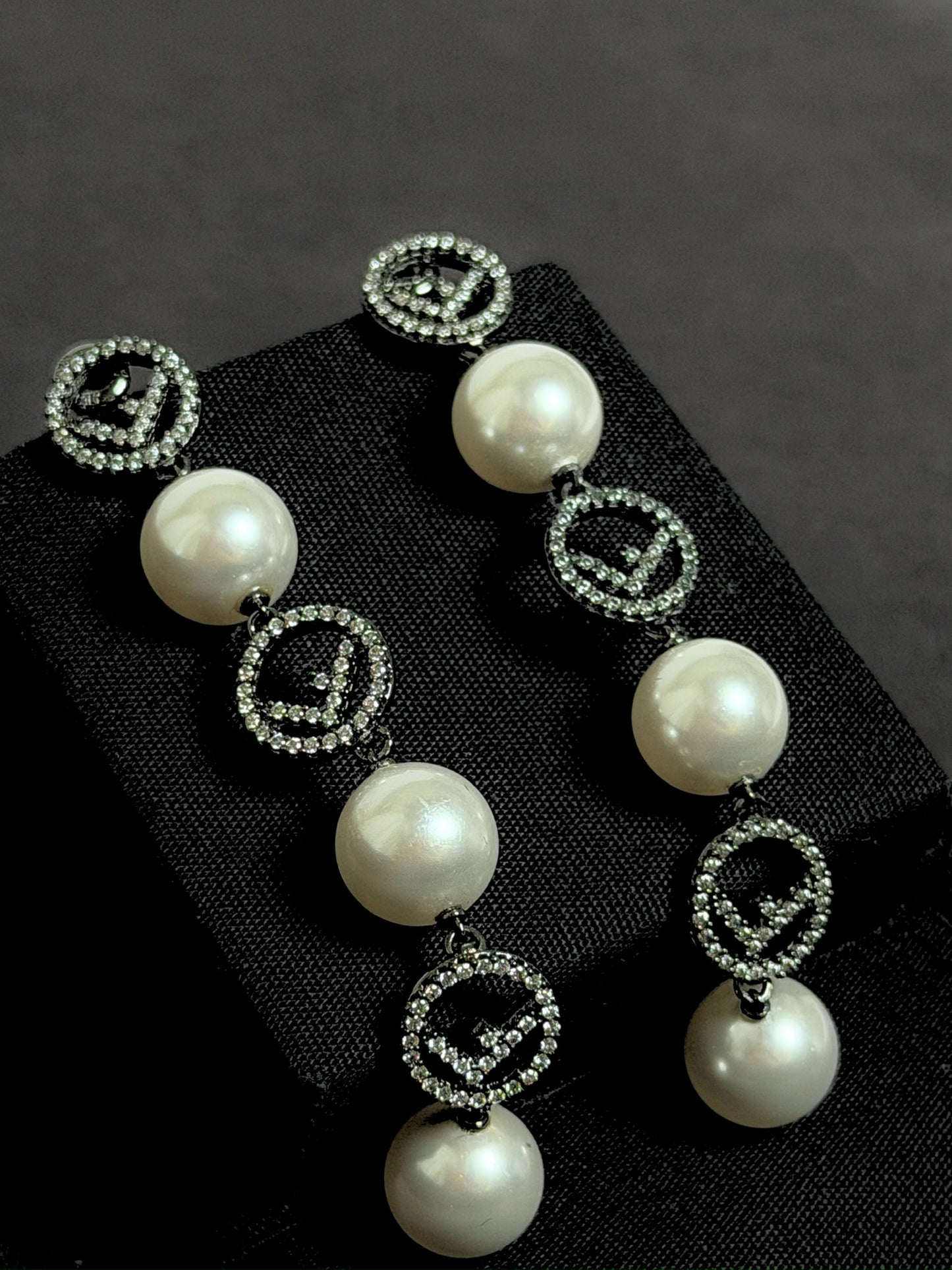Fendi F logo Faux Pearl drop Earrings