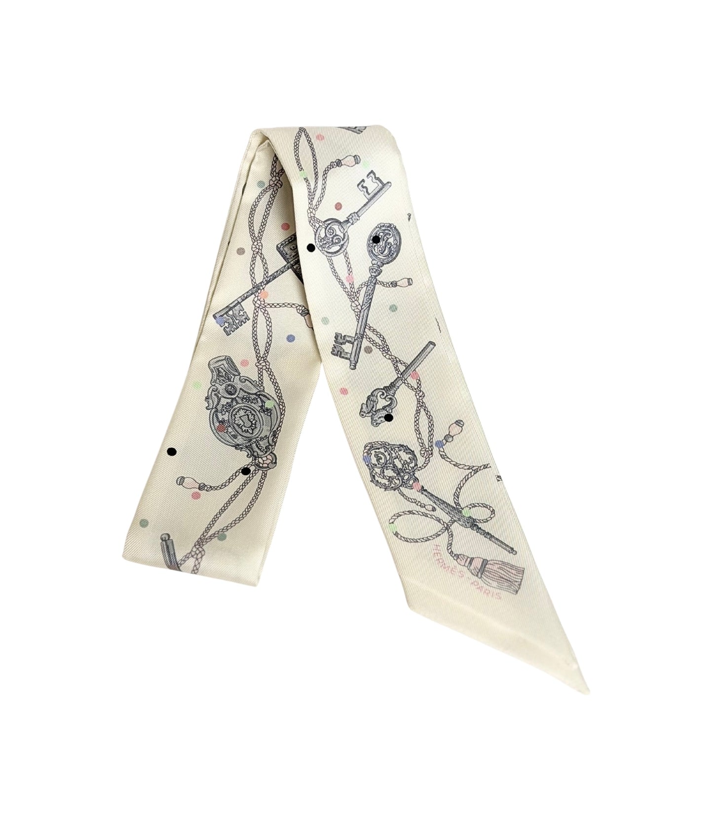Hermès Twilly LES CLES Keys Scarf Silk