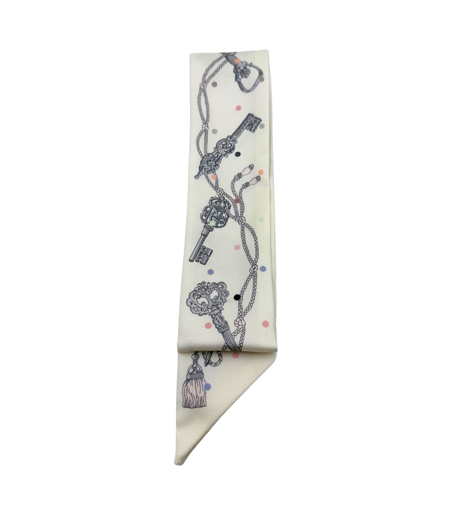 Hermès Twilly LES CLES Keys Scarf Silk
