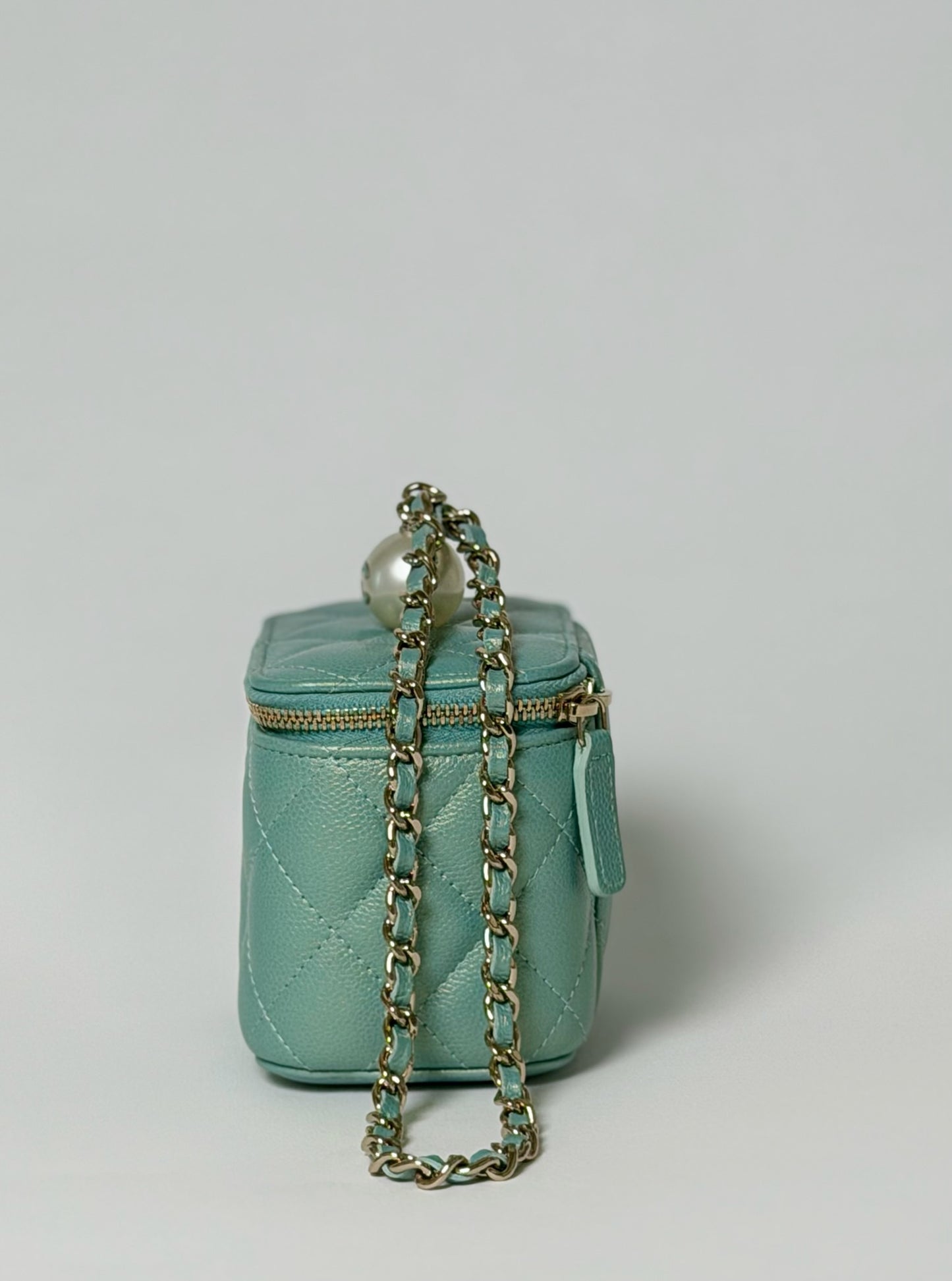 Chanel Quilted Lambskin Mini Vanity Bag coco Pearl