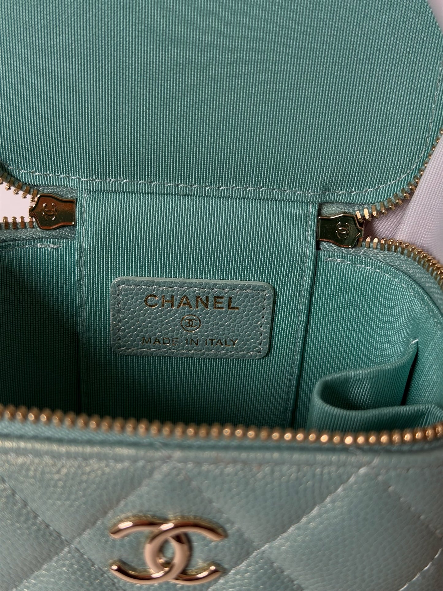 Chanel Quilted Lambskin Mini Vanity Bag coco Pearl