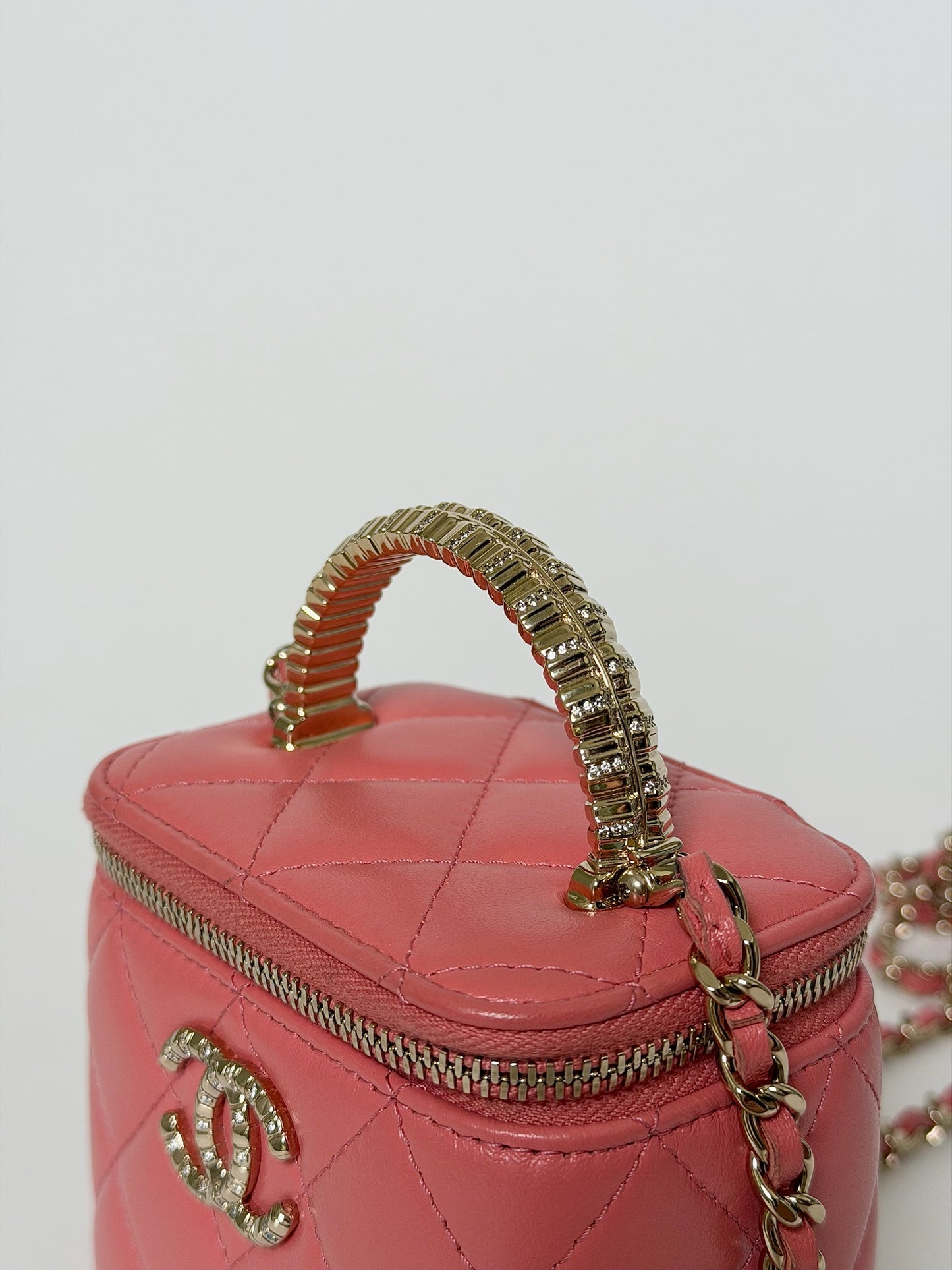 Chanel Quilted Lambskin Mini Vanity Bag with Handle