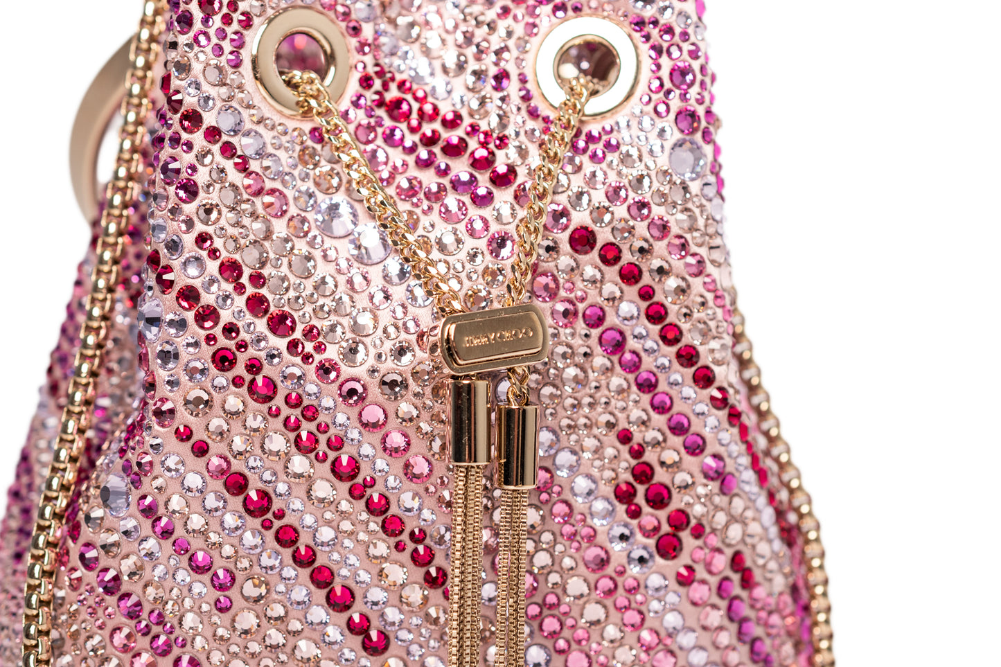 Çantë kove Jimmy Choo Bon Bon e vogël rozë