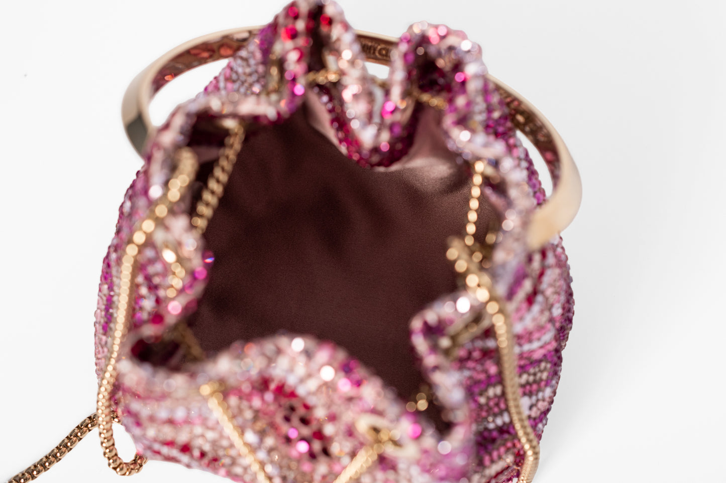Çantë kove Jimmy Choo Bon Bon e vogël rozë