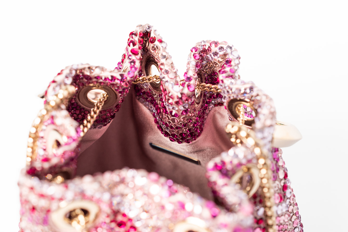 Çantë kove Jimmy Choo Bon Bon e vogël rozë