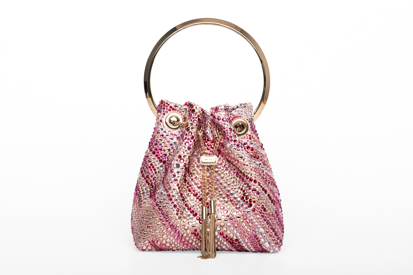 Çantë kove Jimmy Choo Bon Bon e vogël rozë