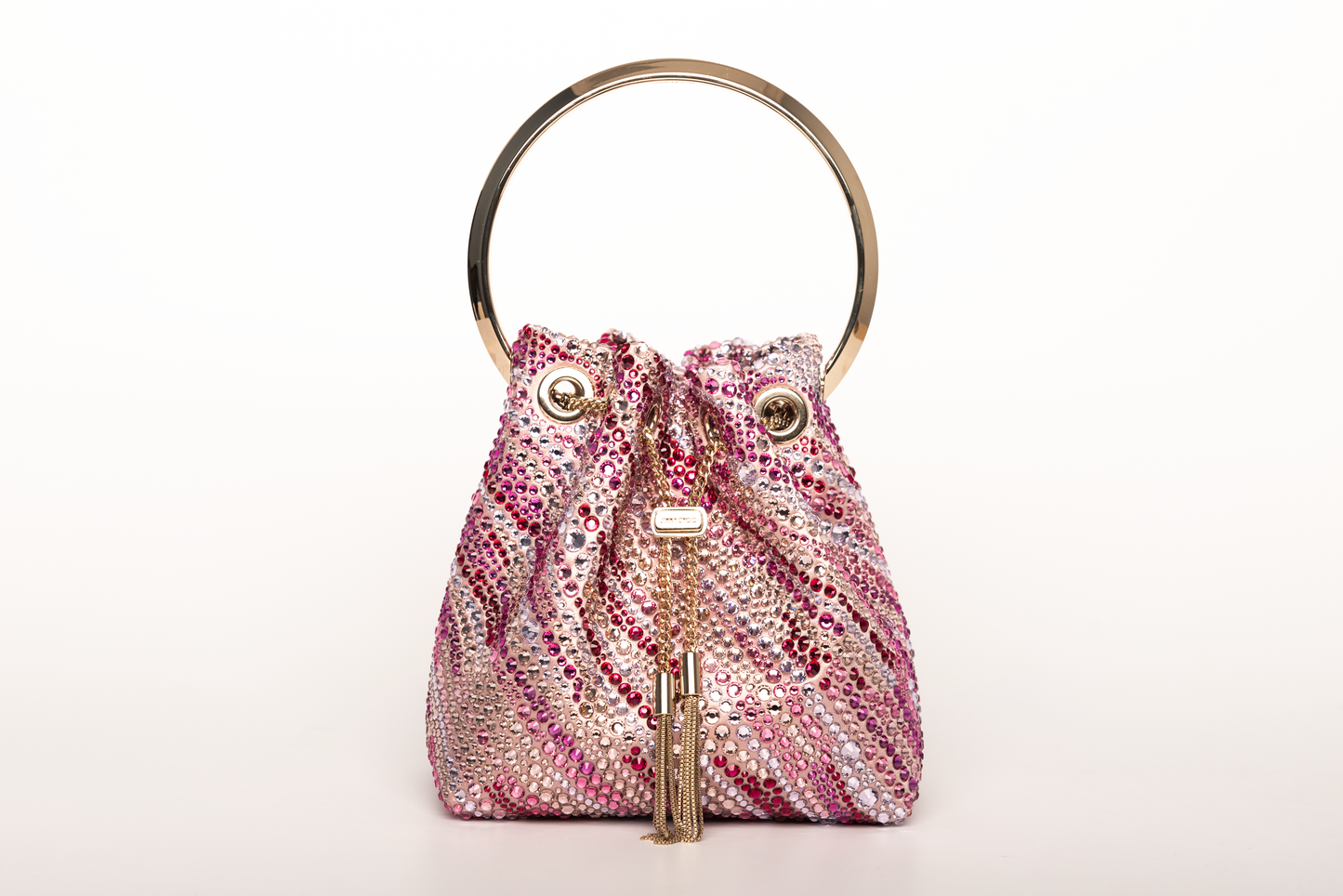 Çantë kove Jimmy Choo Bon Bon e vogël rozë