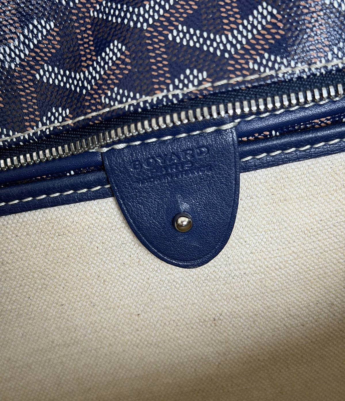 Goyard Artois PM PVC & leather Tote bag Navy Blue