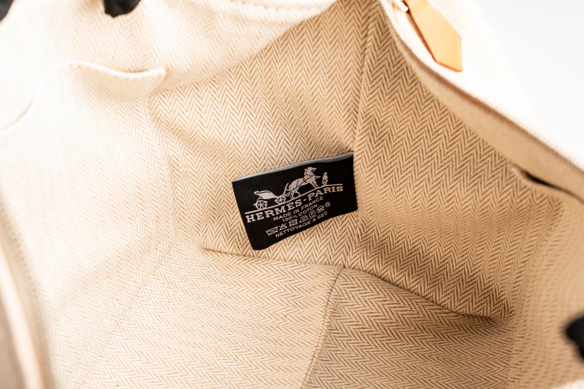 Hermès Brid A Black PM canvas – Beige