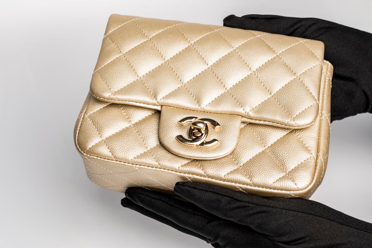 Chanel Square Classic Single Flap Bag Quilted Lambskin Mini