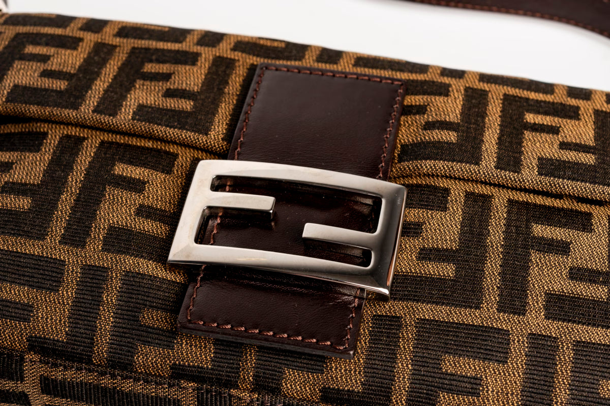 Fendi Mini Zucca Canvas Baguette Bag