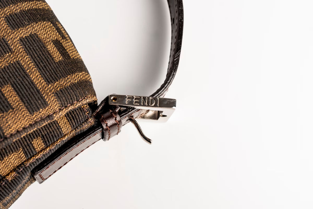 Çantë Fendi Mini Zucca Canvas Baguette