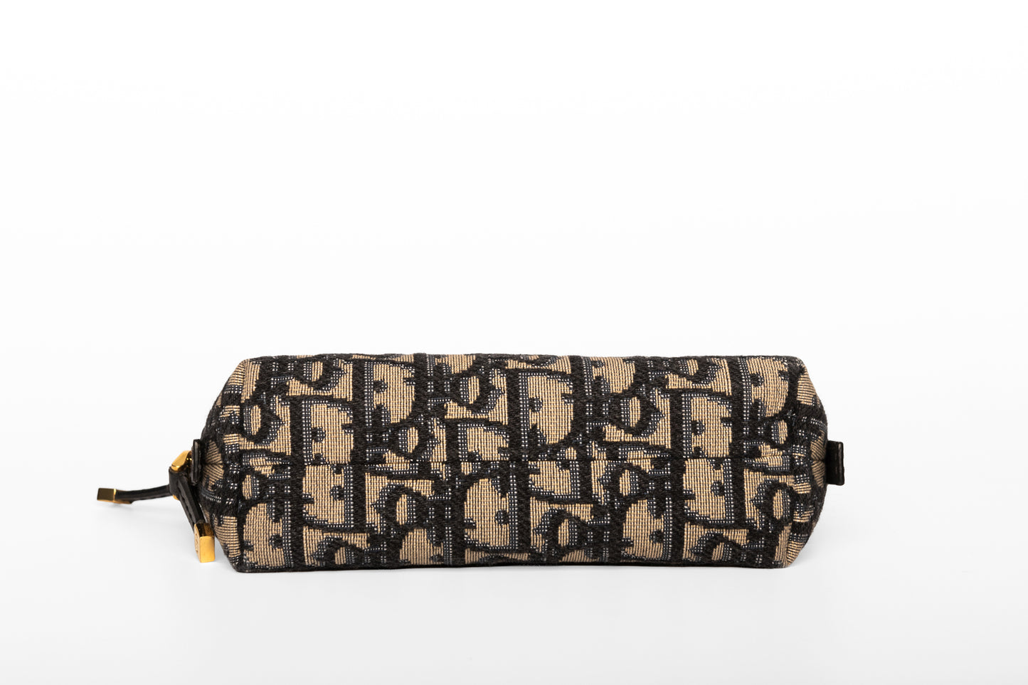 Dior Oblique Canvas & Leather Pouch Navy x Beige