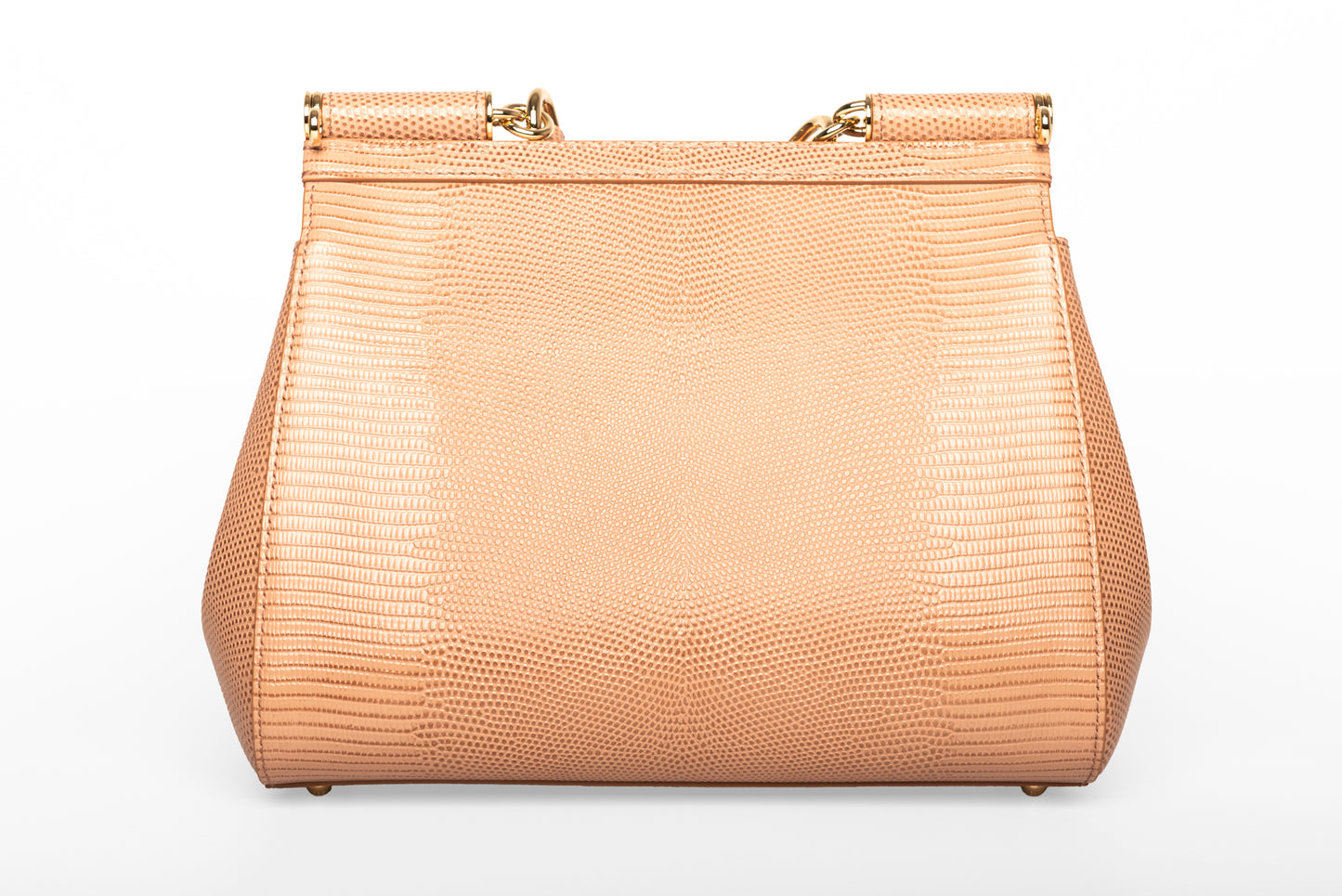 Dolce & Gabbana Beige Lizard Embossed Leather Medium Miss Sicily Top Handle Bag