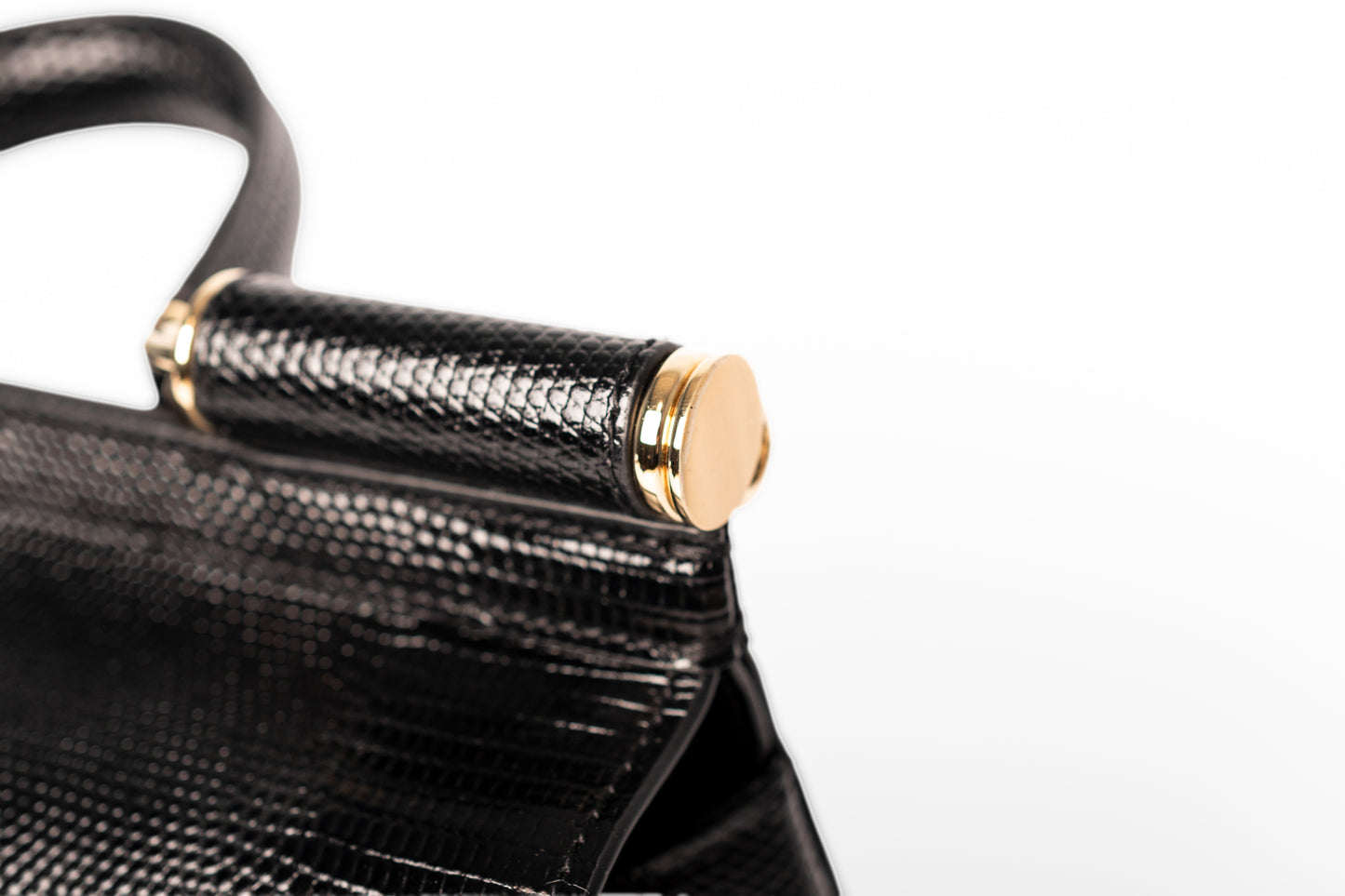 Dolce & Gabbana Black Lizard Embossed Leather Medium Miss Sicily Top Handle Bag