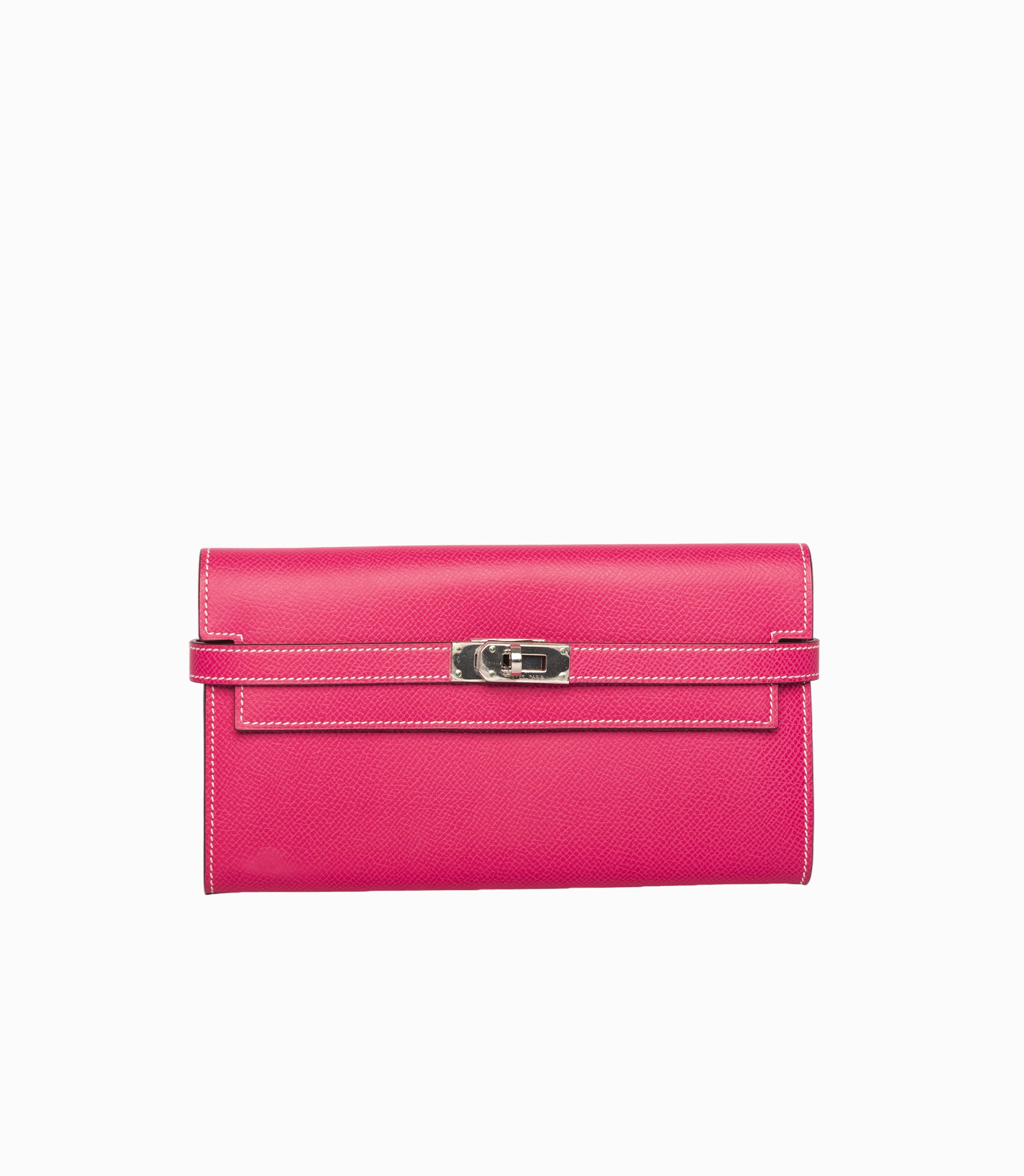 Hermes Kelly Wallet Pink epsom leather