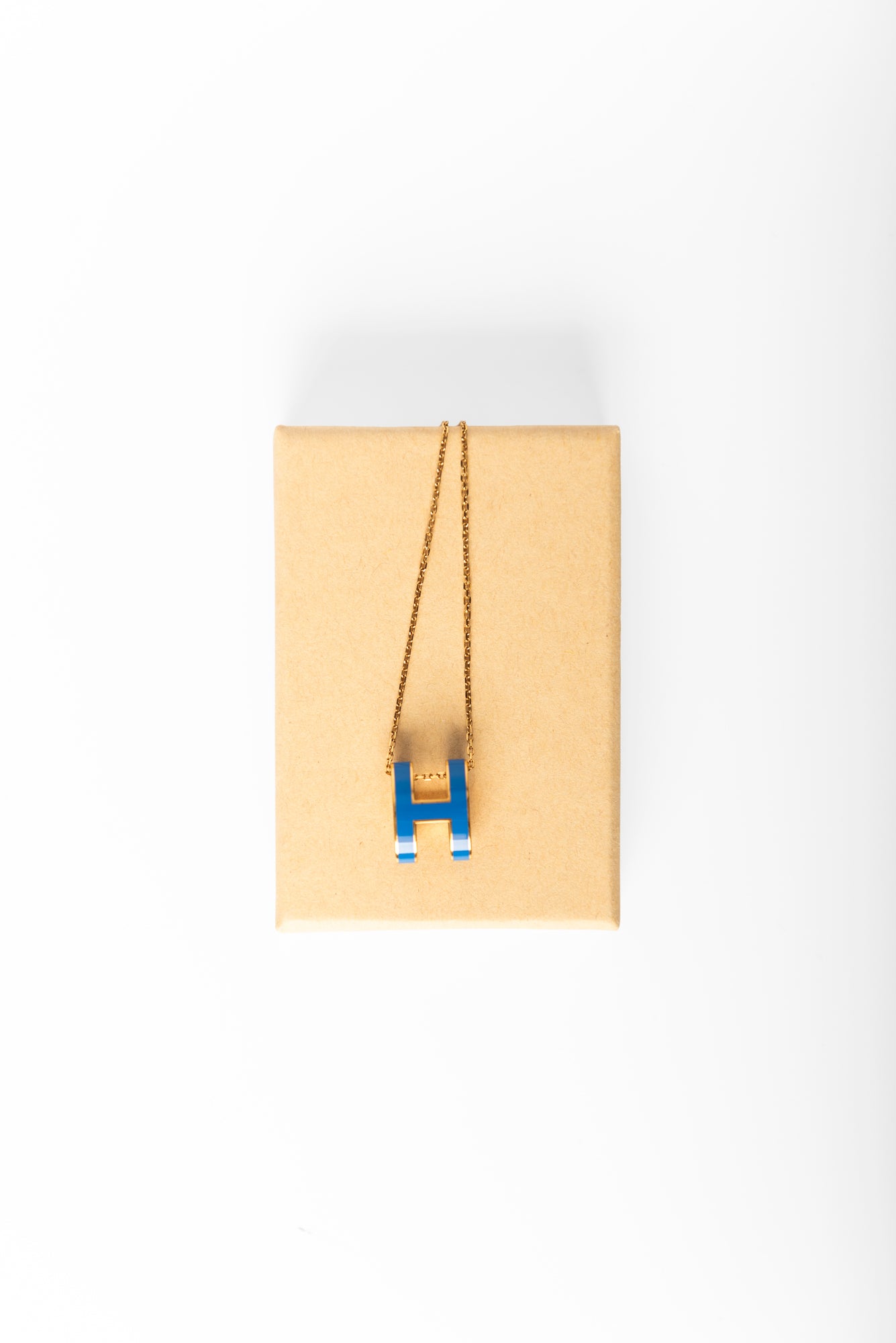 Hermes Pop Ash Necklace Pendant Gold Chain