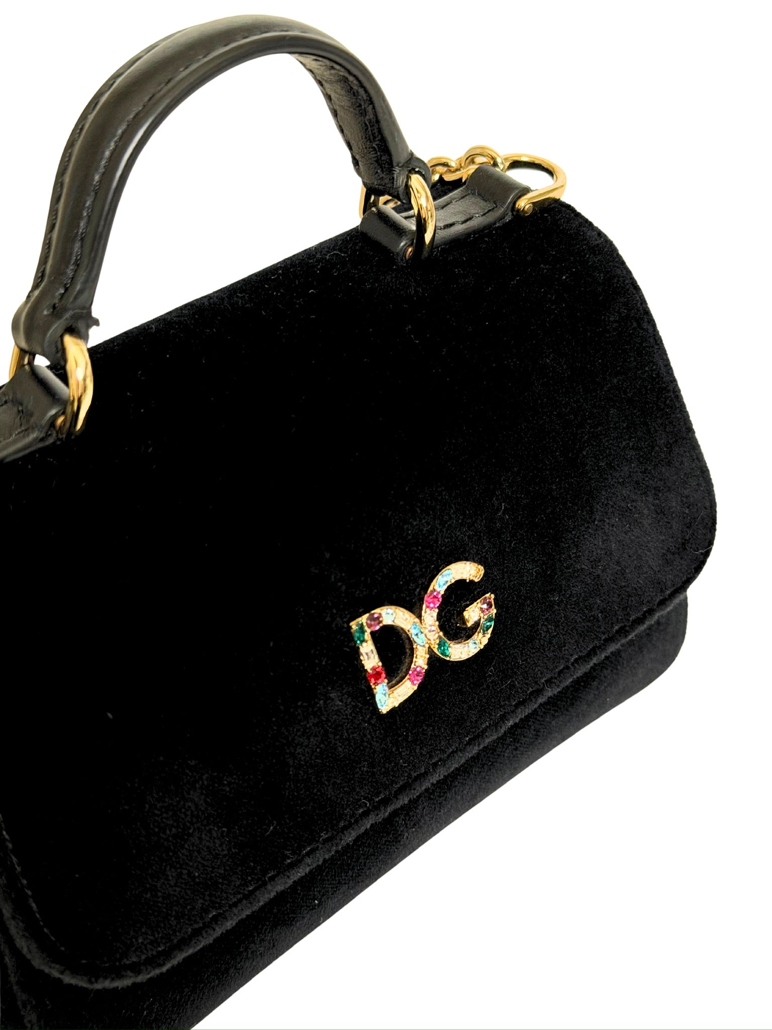 Dolce & Gabbana Velvet DG Mini Top Handle Bag