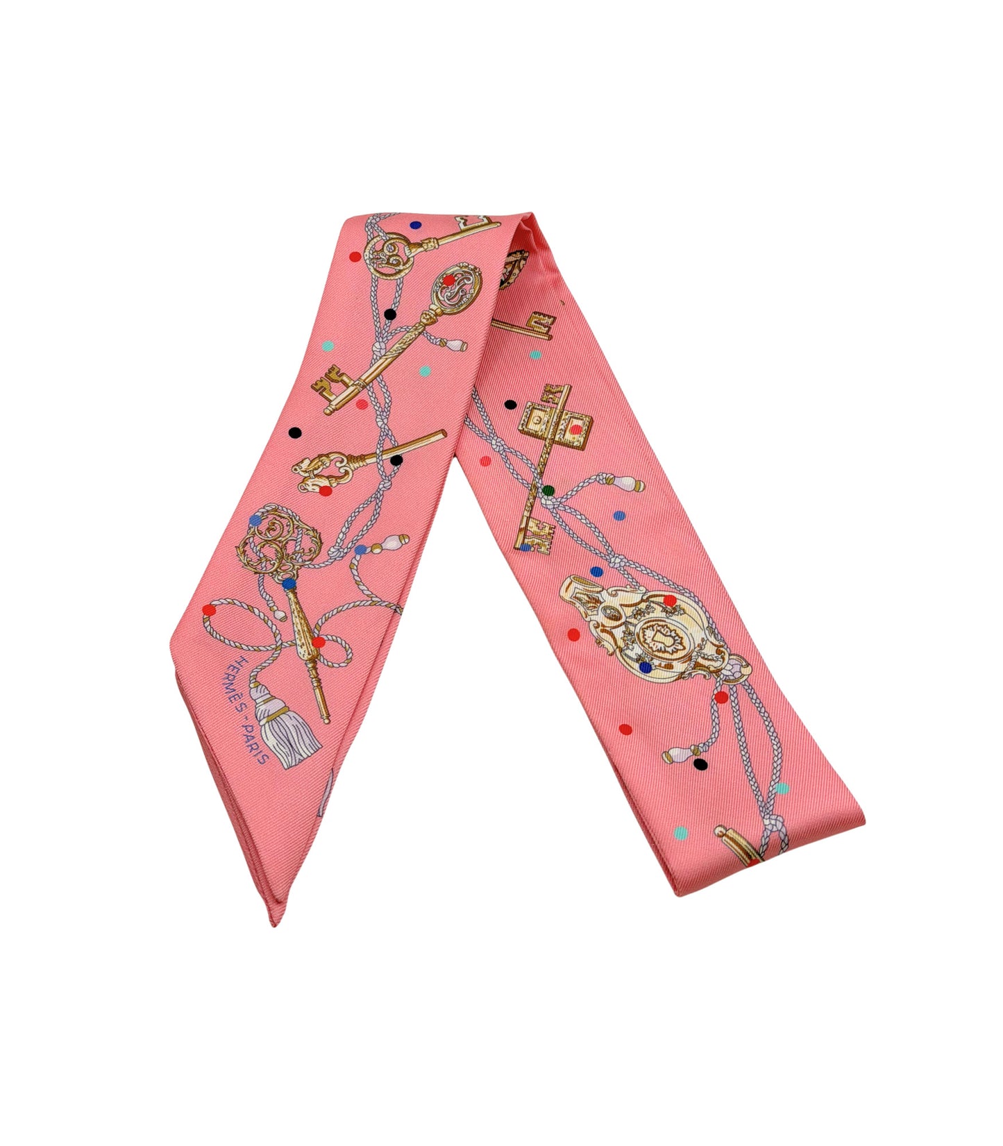 Hermès Twilly LES CLES Keys Scarf Silk