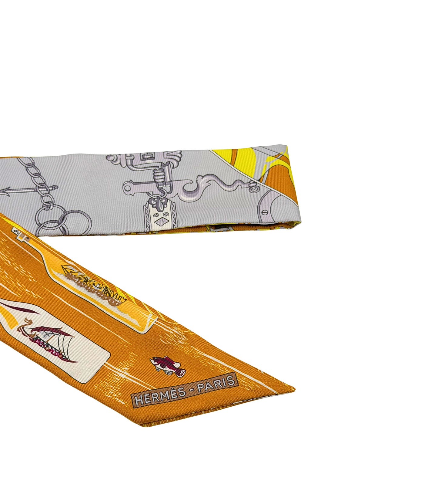 Hermès Twilly LES CLES Keys Scarf Silk