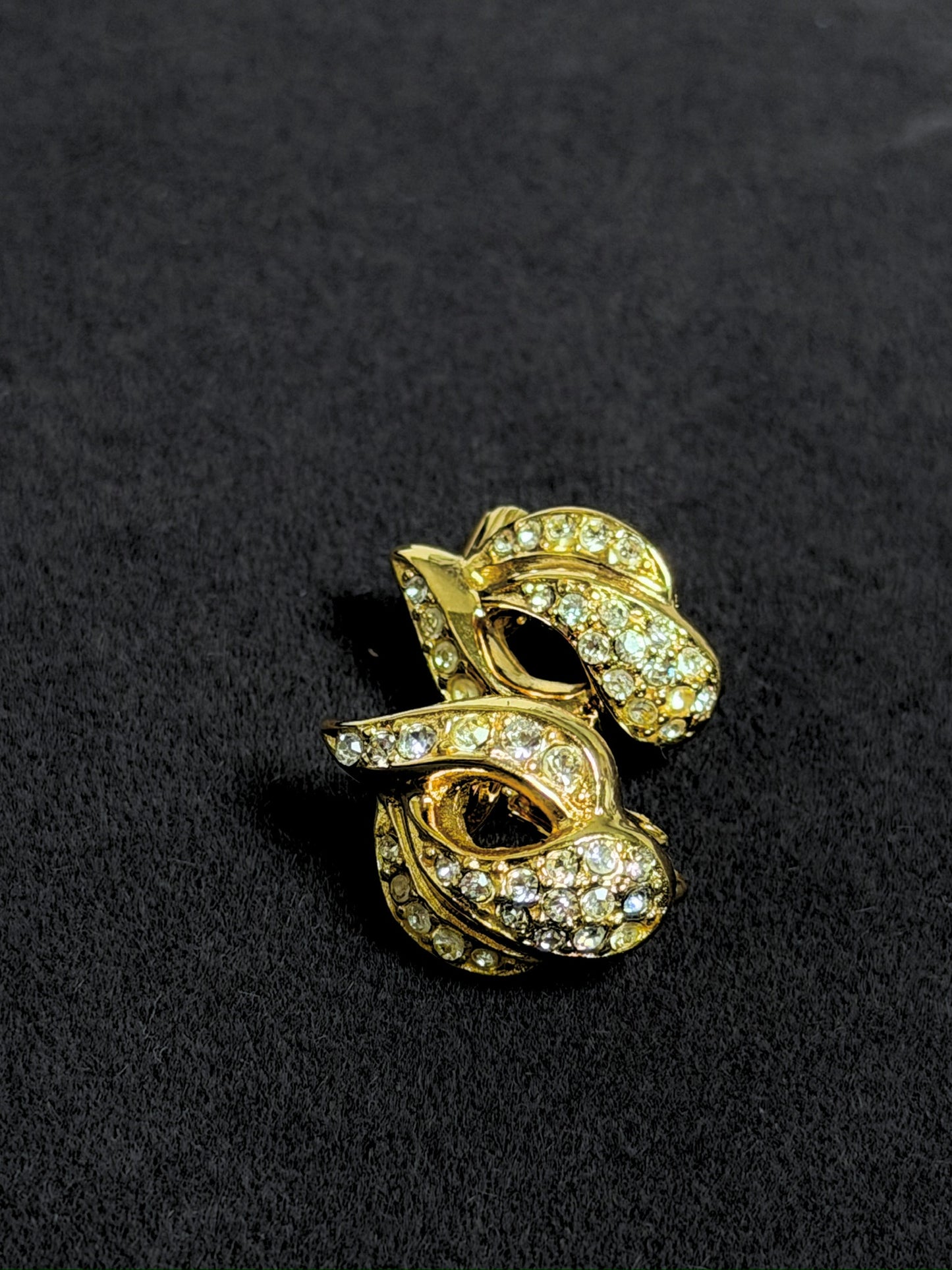 Christian Dior Vintage Rhinestone Gold-Tone Necklace & Earring Set
