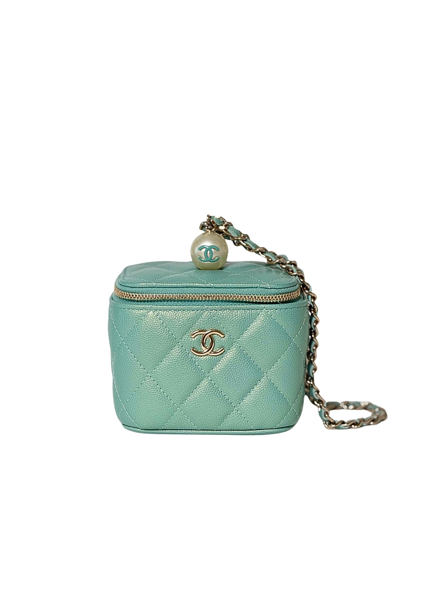 Chanel Quilted Lambskin Mini Vanity Bag coco Pearl