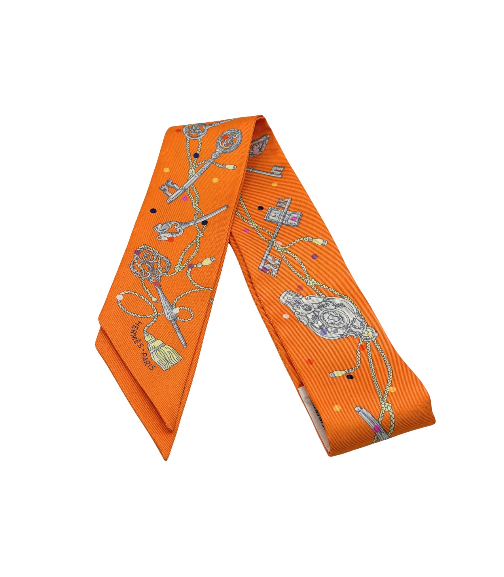 Hermès Twilly LES CLES Keys Scarf Silk