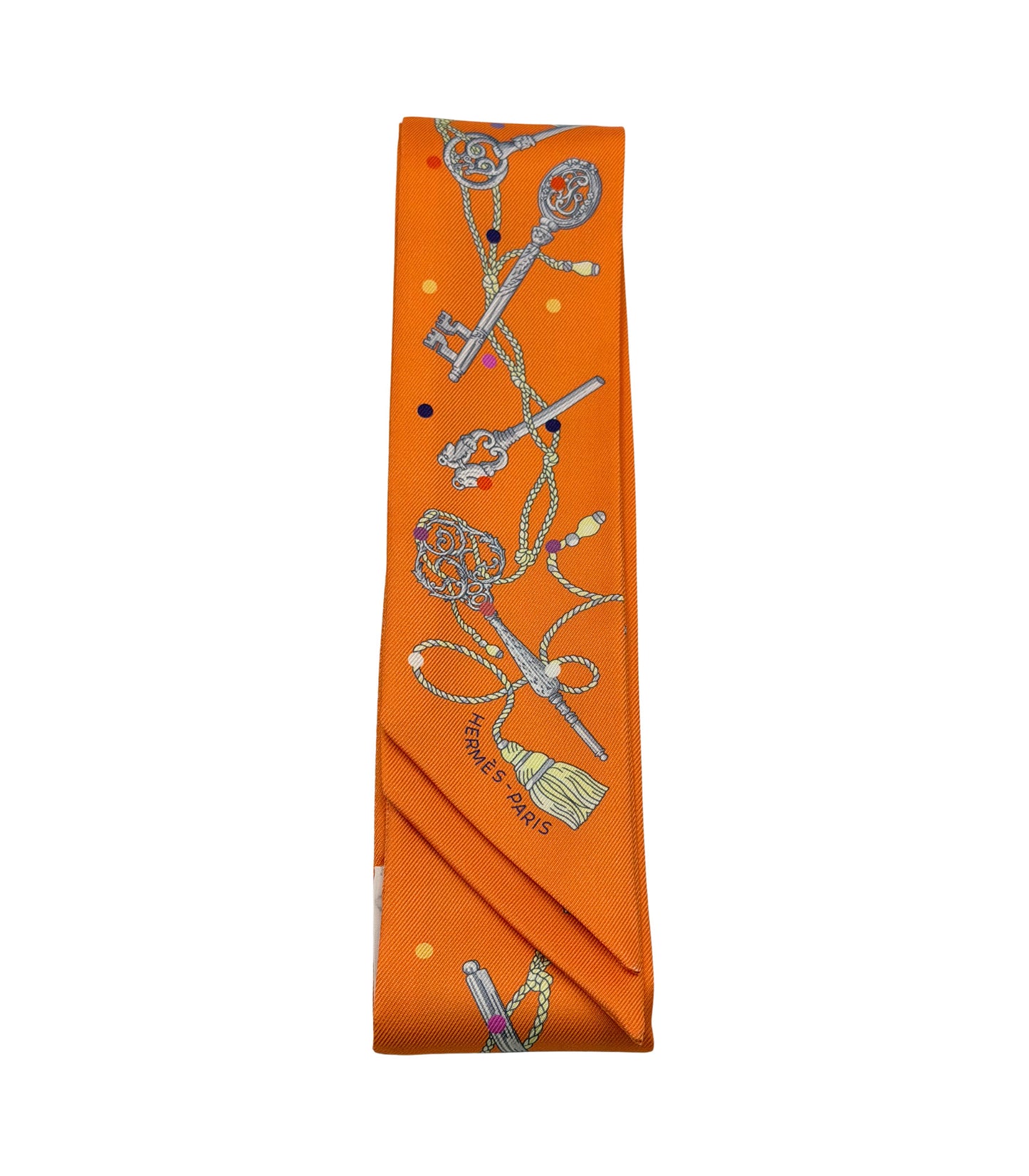 Hermès Twilly LES CLES Keys Scarf Silk