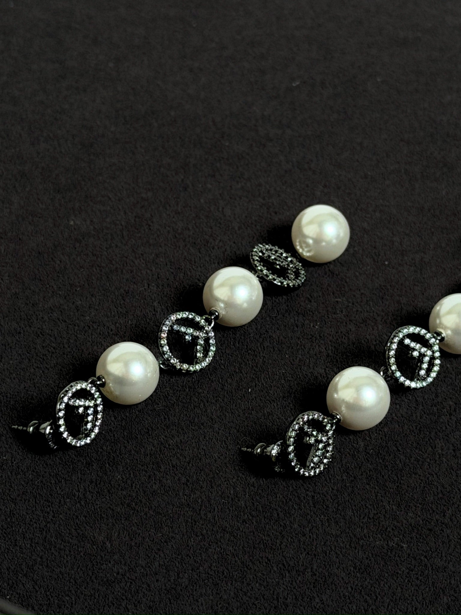 Fendi F logo Faux Pearl drop Earrings