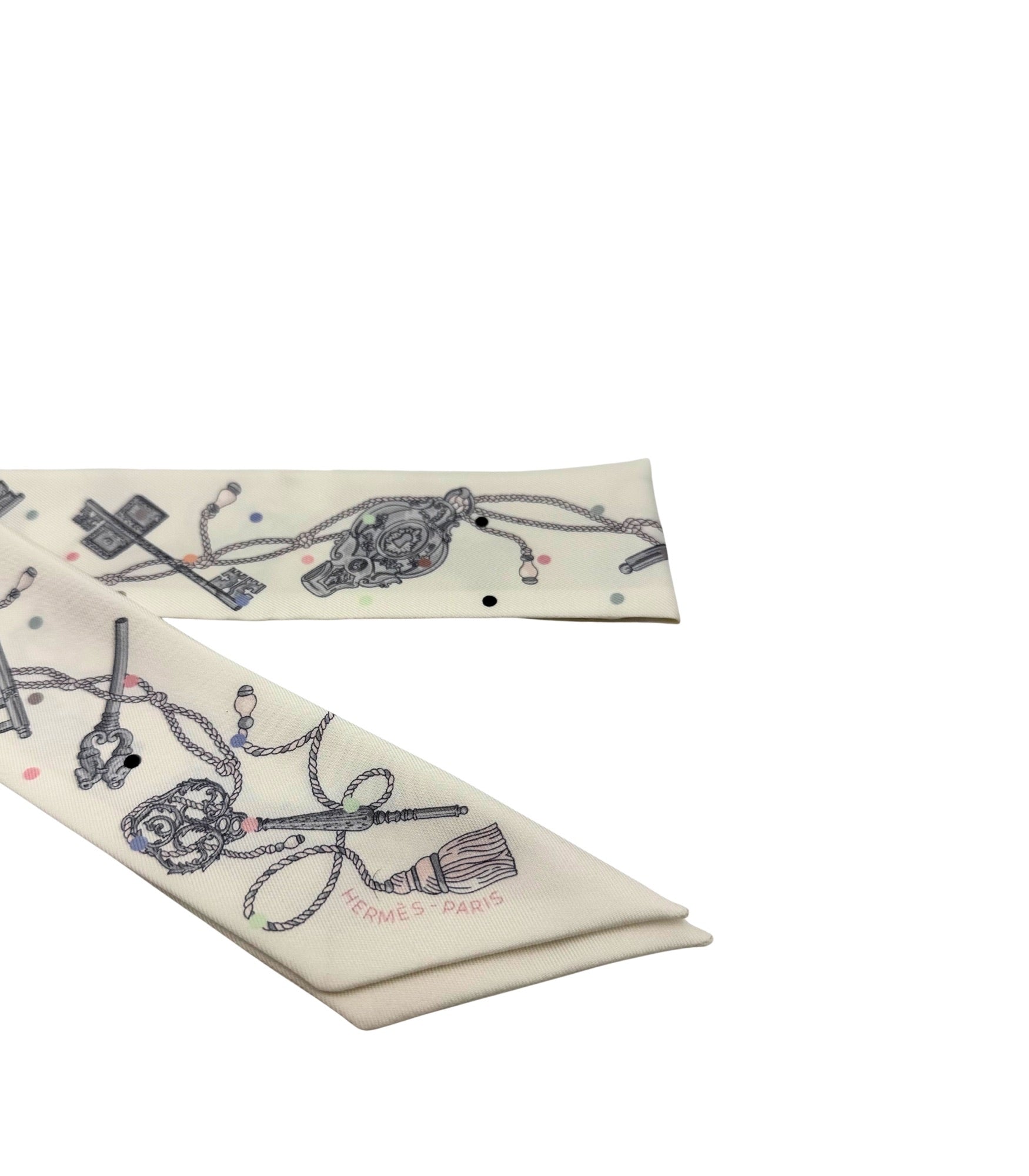 Hermès Twilly LES CLES Keys Scarf Silk