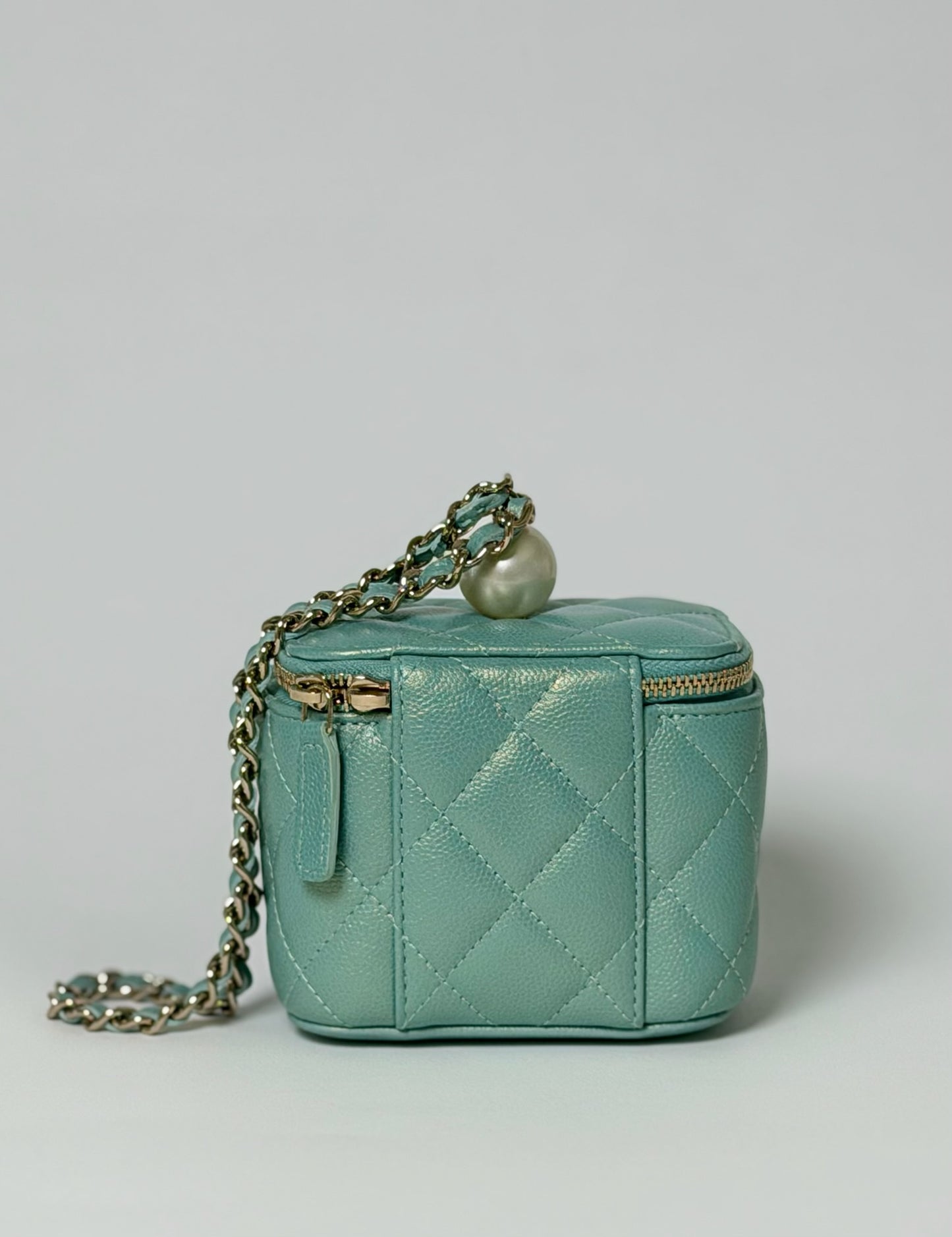 Chanel Quilted Lambskin Mini Vanity Bag coco Pearl