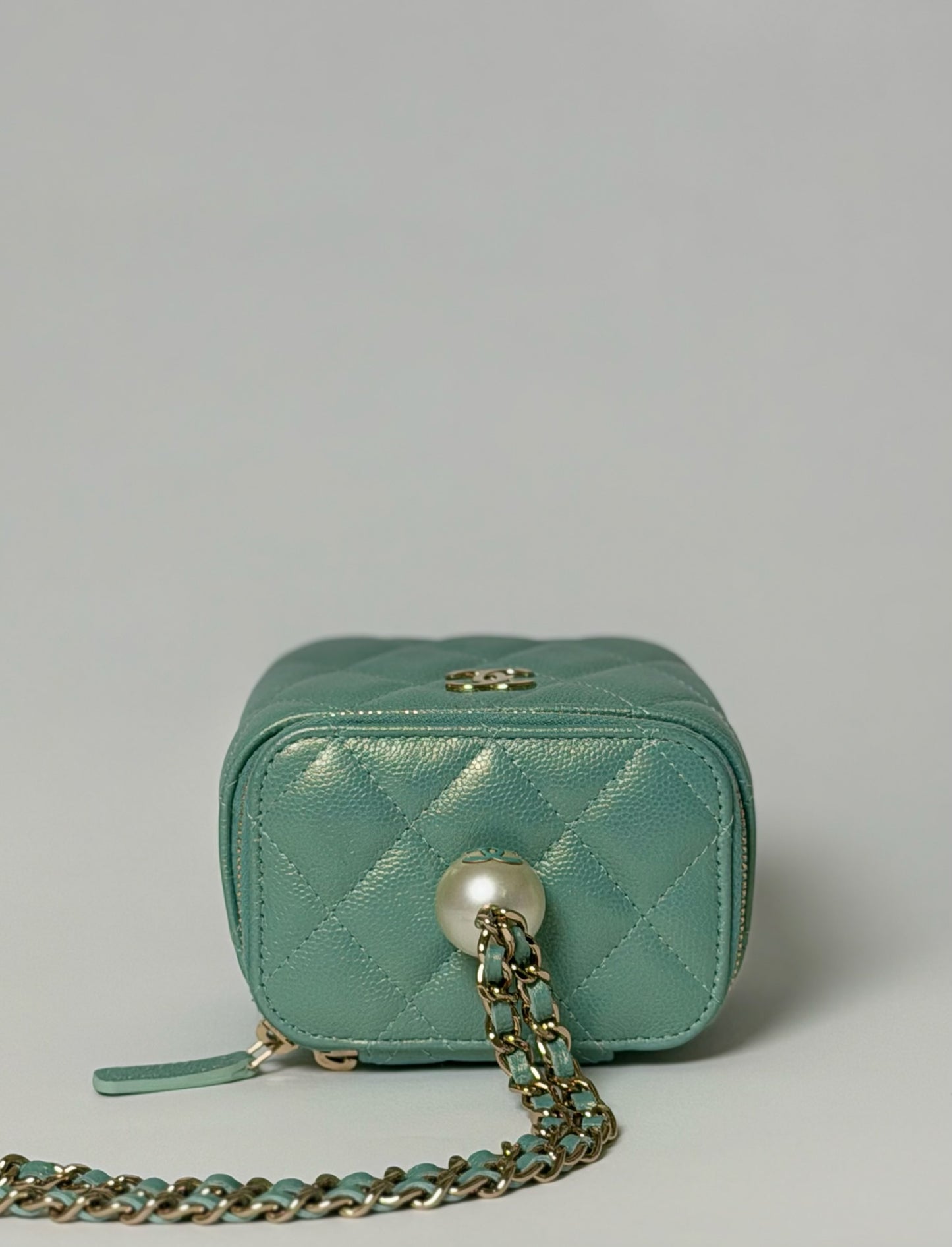 Chanel Quilted Lambskin Mini Vanity Bag coco Pearl