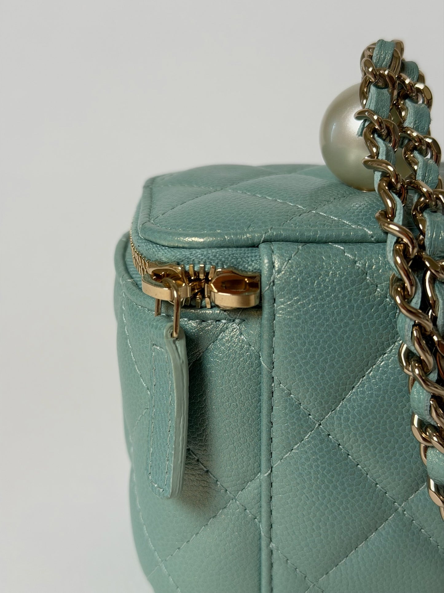Chanel Quilted Lambskin Mini Vanity Bag coco Pearl