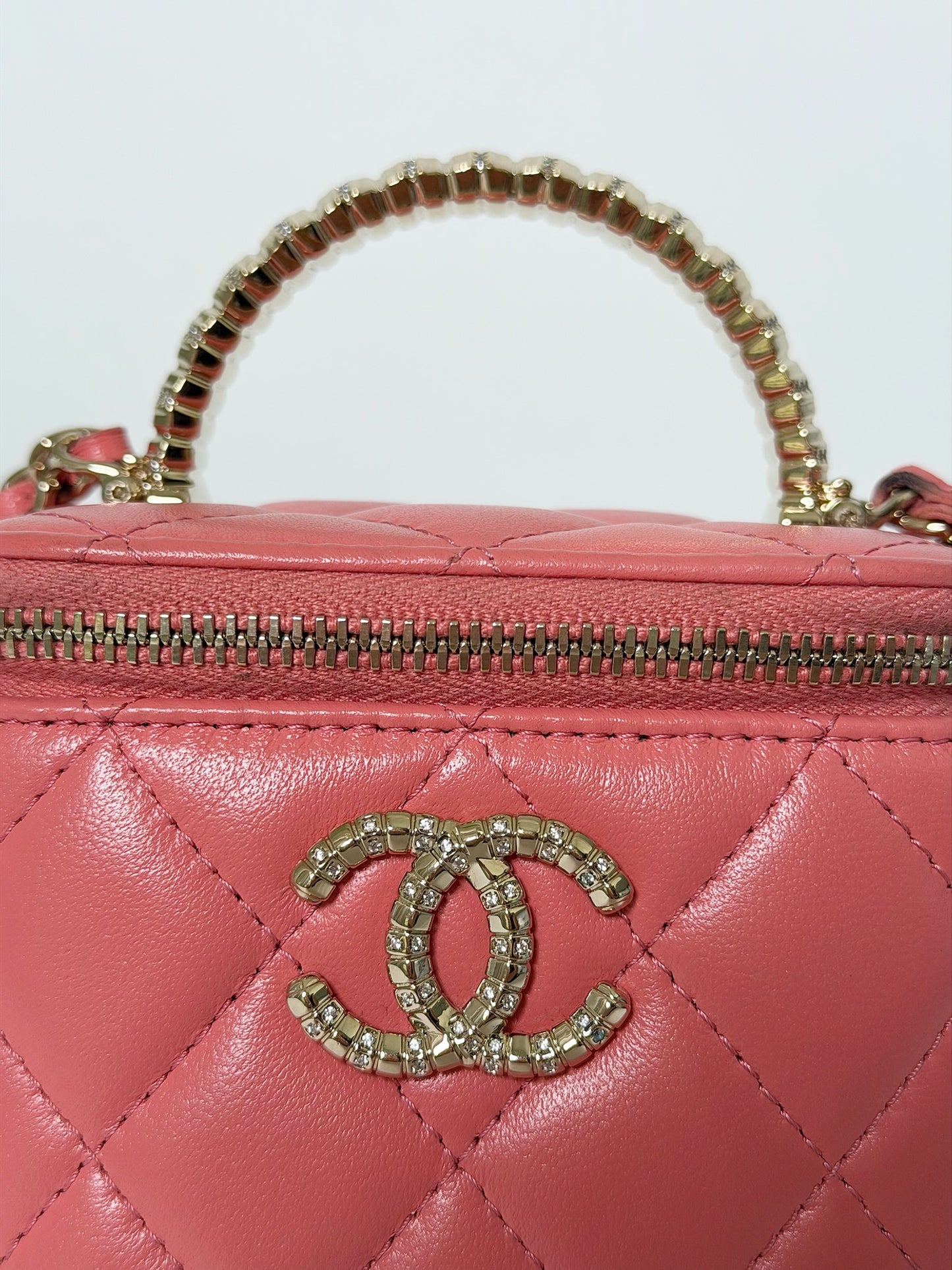Chanel Quilted Lambskin Mini Vanity Bag with Handle