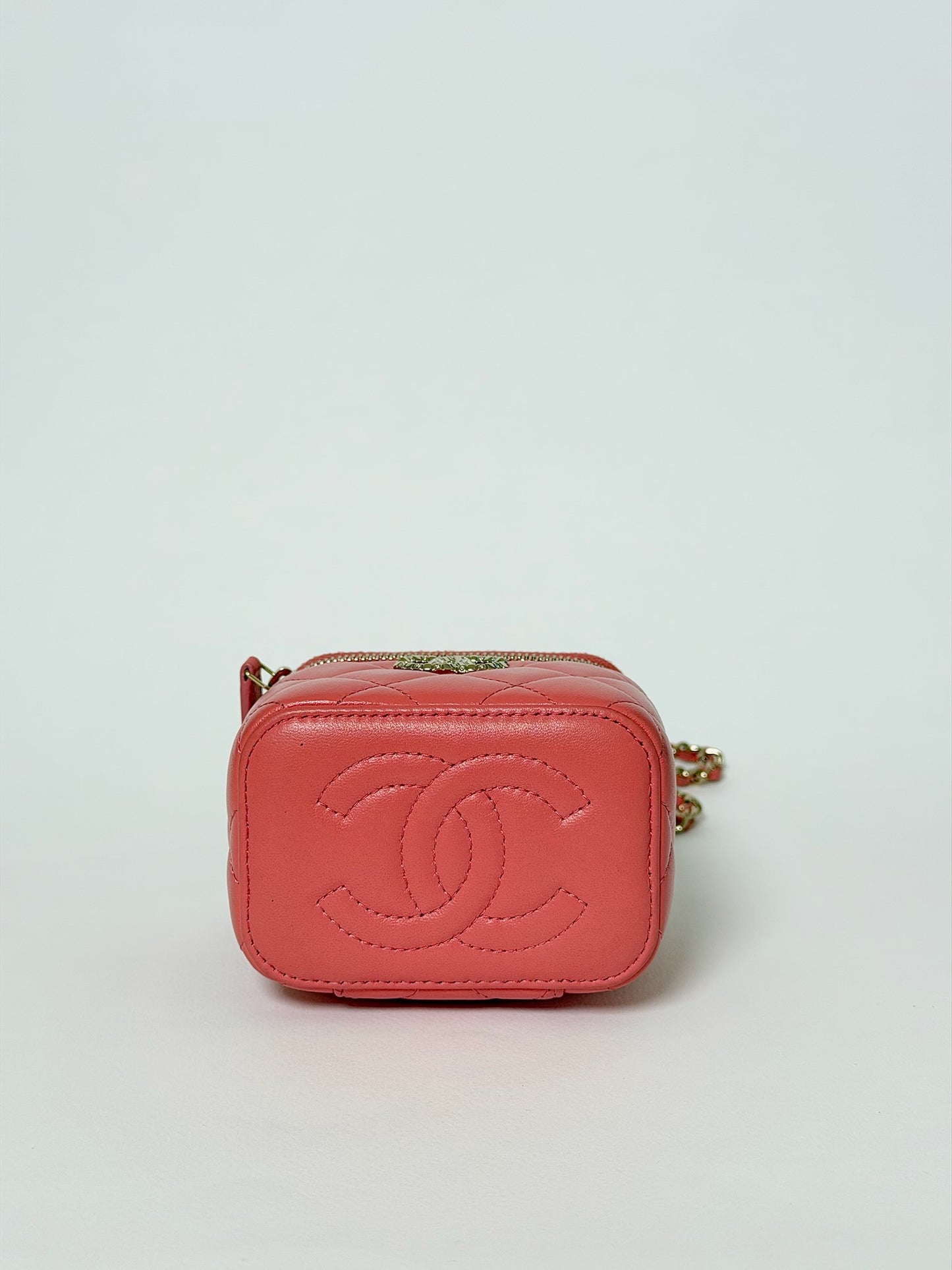 Chanel Quilted Lambskin Mini Vanity Bag with Handle