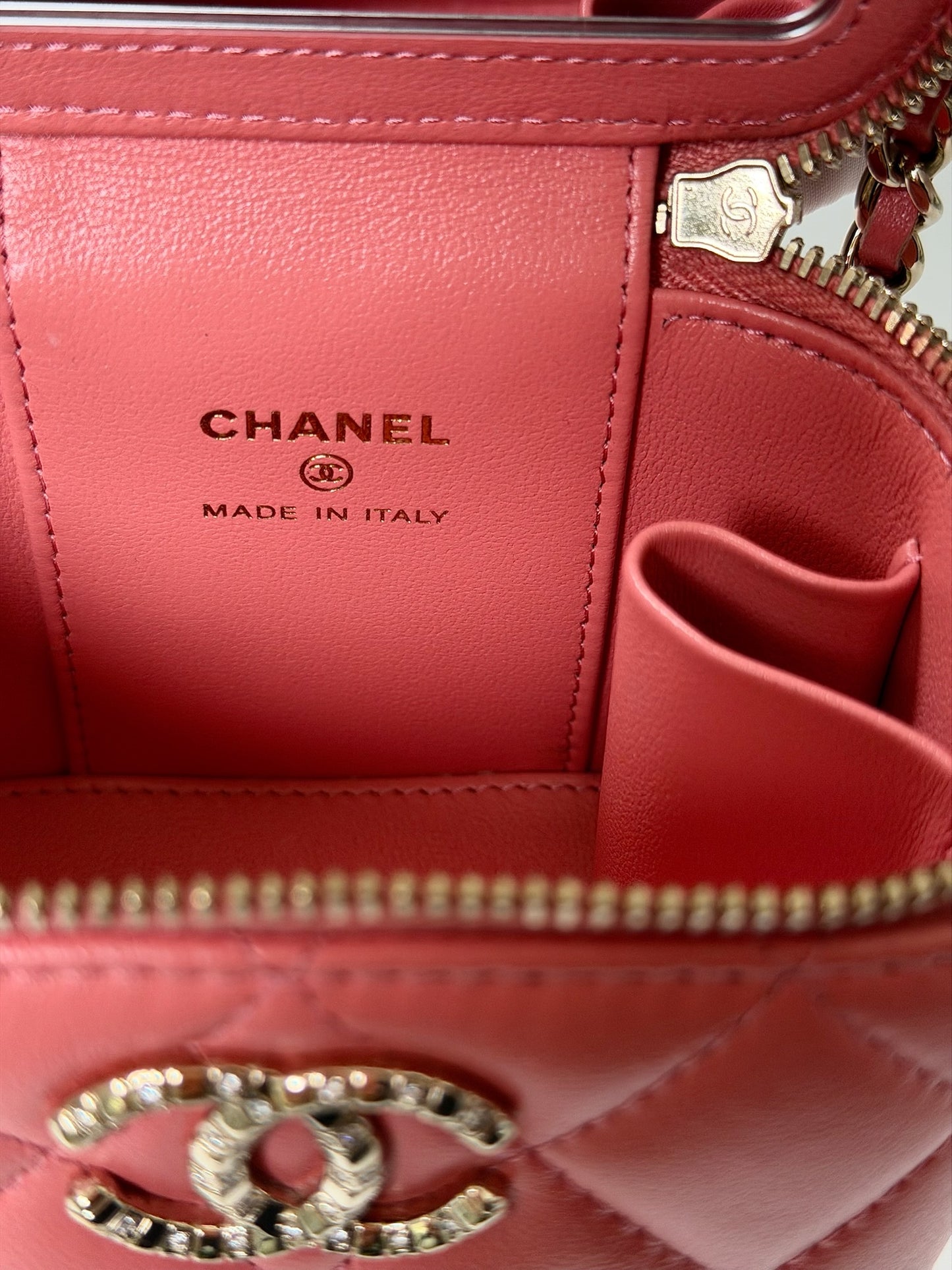 Chanel Quilted Lambskin Mini Vanity Bag with Handle