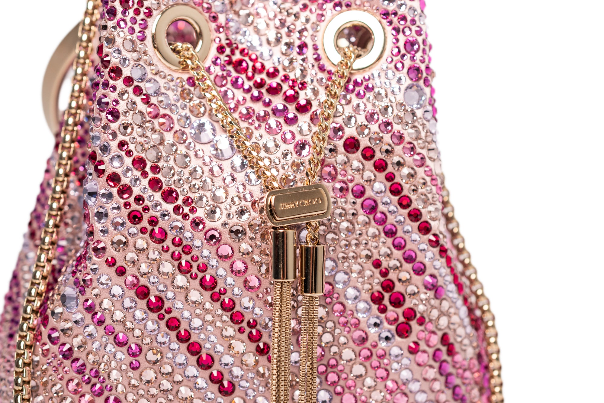 Çantë kove Jimmy Choo Bon Bon e vogël rozë