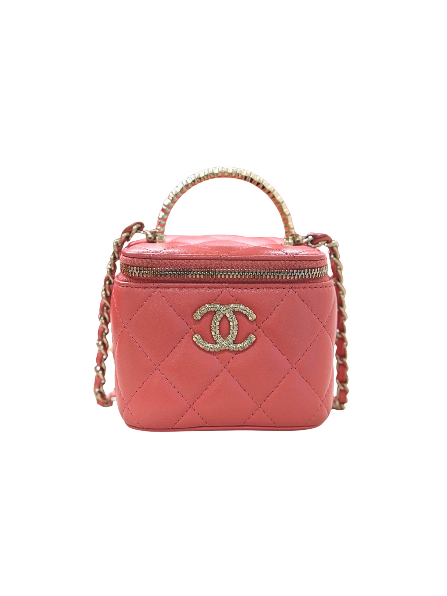 Chanel Quilted Lambskin Mini Vanity Bag with Handle